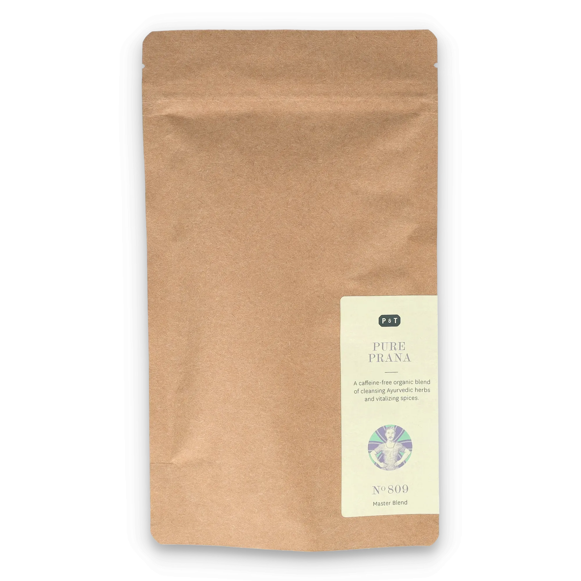 Braune Kraftpapierverpackung PURE PRANA Tee von P & T, Bio-Kräutermischung, koffeinfrei, ayurvedisch