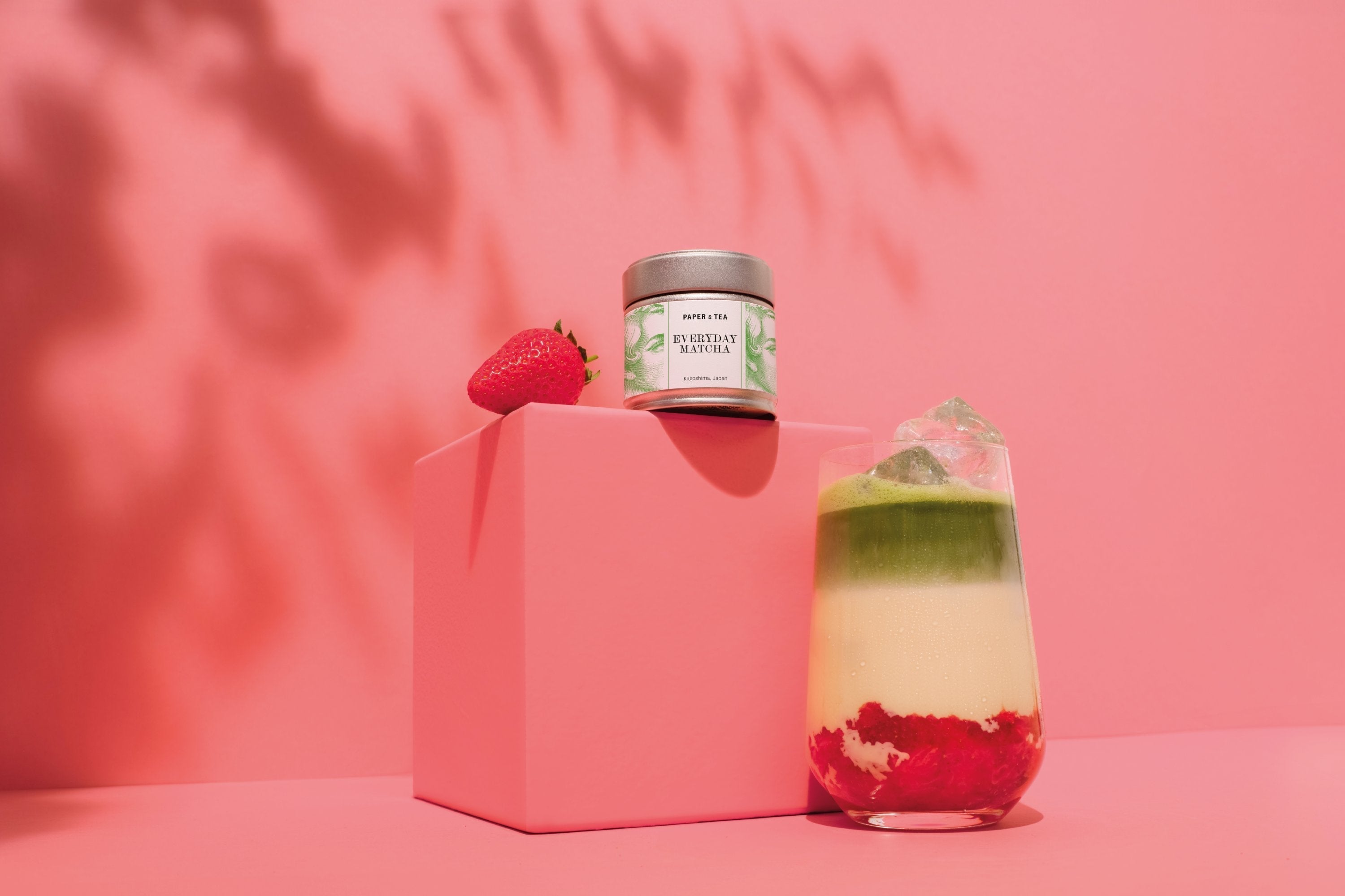 Iced Strawberry Matcha Latte | Summer Recipe