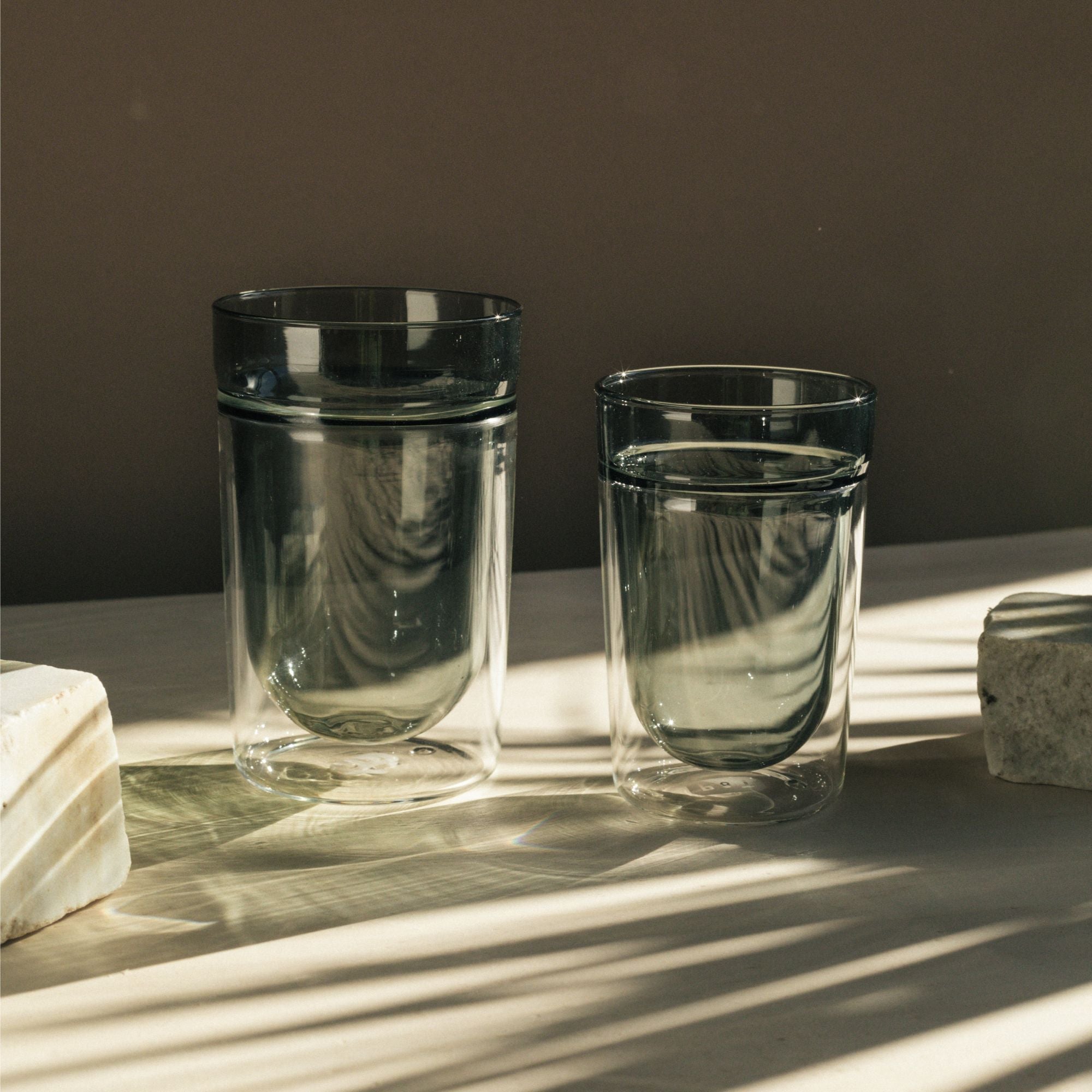 Glas Mug Double walled glass large grey