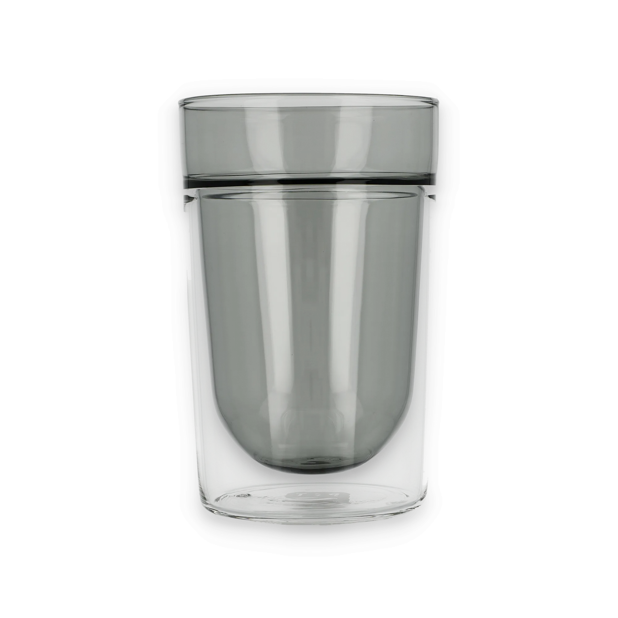 Glas Mug Double walled glass large grey
