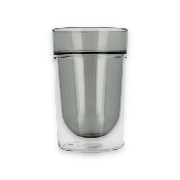 Double walled glass large grey