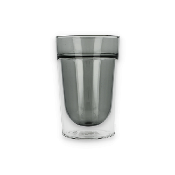 Double walled glass small grey