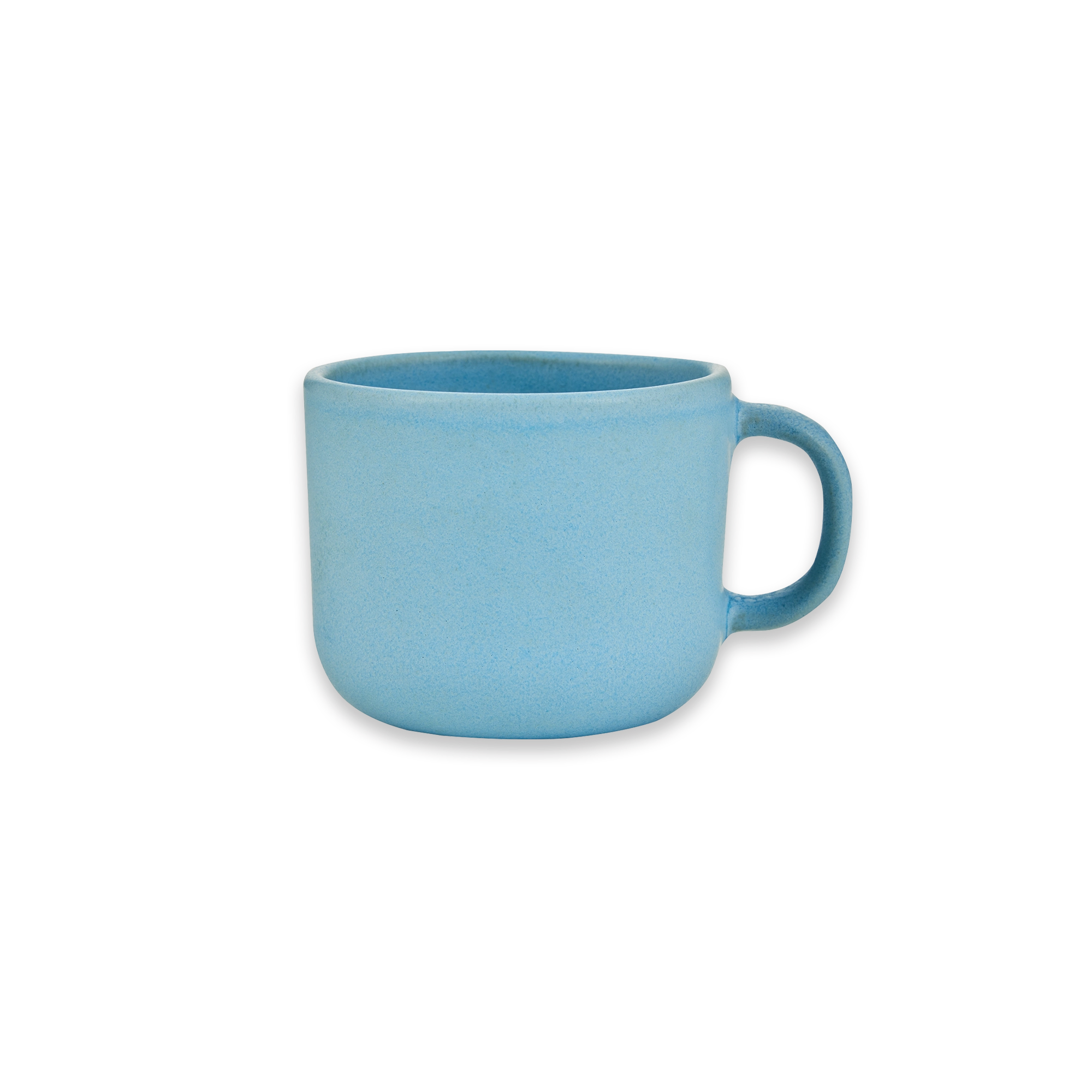 Tea Cup handmade Stoneware Cup with Handle Light Blue