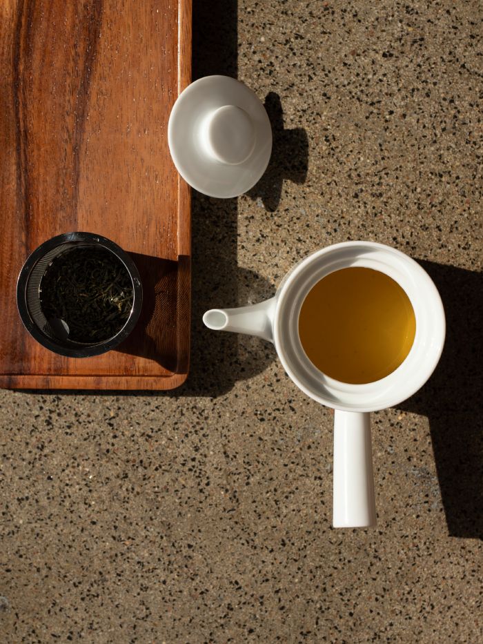 Teapot with Strainer Kyusu white